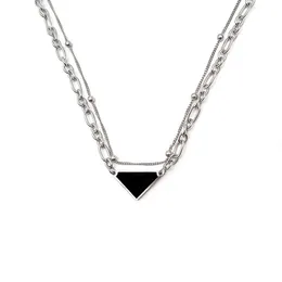 collana di trifoglio donne gioielli di lusso collane con pendente a triangolo di diamanti collana di design cd per donna catena di ghiaccio da uomo placcato in argento regalo di fascino di nozze di Natale