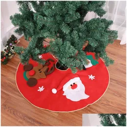 Christmas Decorations 39Inch Cartoon Tree Skirt Round Carpet Decoration For Home Floor Mat Non Woven Year Xmas Skirts Dbc Drop Deliv Dhd9A