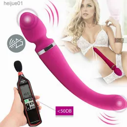 Vibração do ponto G recarregável Brinquedos Sexuais AV Varinha Mágica Massageador Masturbação Feminina Produto Adulto Dildo Duplo Vibradores Para Mulheres L230518