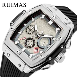 Other Watches RUIMAS Watch Top Brand Quartz Wristwatch Waterproof Silicone Strap Watch for Men Casual Sport Chronograph Clock Reloj Hombre 333 230607