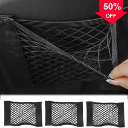 New Universal Car Back Seat Back Glue Stick Net Mesh Bag Corda elastica con colla posteriore Stick Seat Storage Bag Pocket Auto Organizer