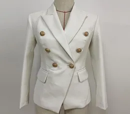 Women039s Suits Blazers EXCELLENT QUALITY 2021 Stylish Designer Blazer For Women Lion Buttons Artificial White Leather Jacket3181736