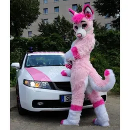 Pink Fursuit Husky Wolf Fox Mascot Costume Cartoon Character ...