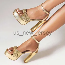 Sandalen Gold Heels Für Frauen Peep Toe Bogen Knoten Mode Sexy Sandalen Ankle Strap Metallic Hohe Qualität Luxus Schuhe 2023 sommer Party J230608