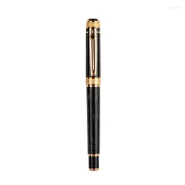 High-end Beifa Lampo 20k Gold Plated 0,7 mm svart bläck Rollerball Pen Luxury Business Gift Sign Pennor med 2 st påfyllningslåda