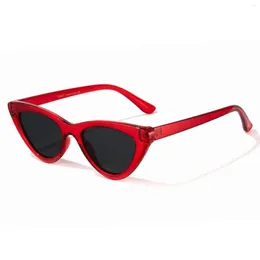 Óculos de sol Cyxus Polarizado Triangular Armação vermelha Moda feminina Óculos estilosos 1950