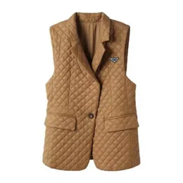 Canotta da donna Giacca a quadri con diamanti Giacca da donna senza maniche Cappotto firmato Cappotto slim fit opaco Gilet caldo