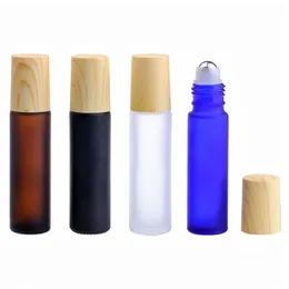 Kunststoff-Holzkornkappe 1/3OZ Glasrolle auf Flasche 10 ml mit Metallkugel für ätherisches Öl Jaktt