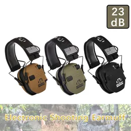 Tactical Earphone Hight Quality For Walkers Razor Slim Shooting Ear Protection Muffs with NRR 23 dB 2X Flag Patches FAST SHIP 230608