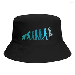 Beralar Yoga Ağacı Poz Klasik Evrim Kova Şapkası Kadınlar Erkekler Erkekler Genç Katlanabilir Bob Fisherman Şapkaları Panama Cap Street Giyim