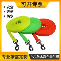 Hundehalsbänder Leinen PVC wasserdicht Farbe 10m Zugseil Kragen Haustier Dekoration Produkte Hund Z0609