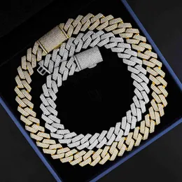 Vvs Moissanite Gold Iced Out Miami Diamond Silver Cuban Link Chain Necklace 925 Sterling Silver Moissanite Jewelry for Men/