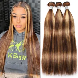 Piano Color P4/27 Malaysian Human Hair Wefts 10-30inch Straight 3 Bundles Hair Extensions Indian Peruvian Products