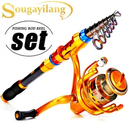Катушка стержни комбинированная телескопическая рыбалка Sougayilang и 13 1 шариковые подшипники вращающегося в соленой воде.