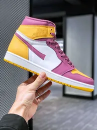 Att köpa 1s basketskor 1 Brotherhood University Gold Light Bordeaux-White Men Women Designer utomhus sneakers