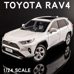 Diecast Model car 124 Scale Off-Road SUV Model Car Metal Diecast Vehicle Simulation Collection Sound Light Toy For Kids Boys Gift 230608