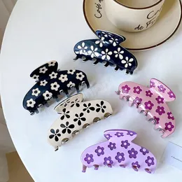 Design High Grade Acetic Acid Hair Clip Fashion 9cm Geometric Flower Ponytail Clip For Women's Hair Accessories