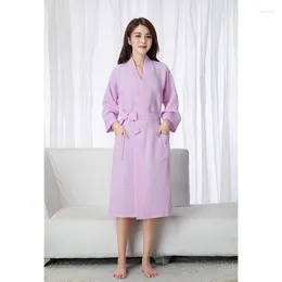 Kadın pijama yaz Waffle Bathrobe Çift Banyo Suyu Emici Erkek ve Kadın Gece Elbisesi El Güzellik Salonu İnce Banyo Giyebilir