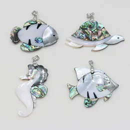 Charms Natural Shell Forma de Vida Marinha Pingente Tartaruga Cavalo Marinho Para Fazer Jóias DIY Colar Pulseira Brinco Acessórios