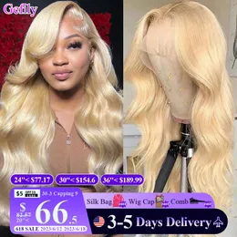 Pedaços de cabelo Gefily 30 40 Polegada 613 Mel Loiro Cor 13x4 HD Transparente Renda Frente Para Mulheres Body Wave 13x6 Frontal Humano 230609