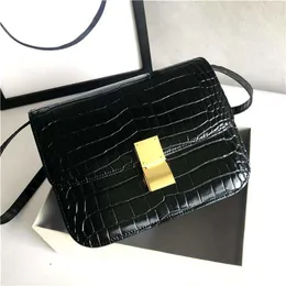 Top quality woman luxurys designers crossbody bags Leather Bag Women Crocodile Pattern Tofu Shoulder Diagonal Small Square Cowhide Quality