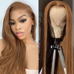 Lace Wigs Honey Blonde 32 inch Lace Wigs for Black Women Straight Synthetic Ginger Lace Wig Middle Part Pre Plucked with Baby Hair Wigs 230608