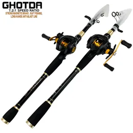 Rod Reel Combo G DA 1.6m 1.8m 2.1m 2.4m Canna da pesca e Baitcasting Carbon Casting Set di ruote per esche 230609