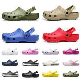 designer sandaler djupa lila tofflor glider klassiska män trippel svart vit röd khaki bule teal vattentät skornursing sjukhus kvinnor krokodil spännet sandal