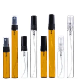 Mini spray glasflaska 2 ml 25 ml 3 ml 5 ml 10 ml klar bärnsten parfym atomizer xswjk