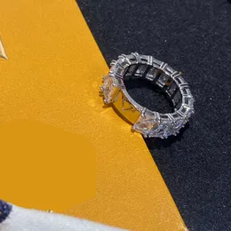 Luksurys desinger pasm pierścienie simples marka l litera miedziana srebrna platforma Pierścień damski klasyczny inkrustowany diament ślub świąteczny świąteczny prezent urodzin