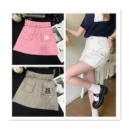 designer short skirt womens skirts pantsfashion letter print denim fabric khaki A line skirt lining anti light sexy slim versatile summer mini skirts women