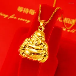 Pendant Necklaces 24K Gold Plated For Wome Lucky Chinese Buddha Necklace Party Birthday Anniversary Jewelry Gift