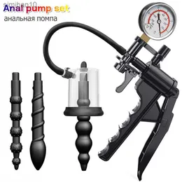 2023 new Manual Vacuum Anal Pump Prostate Massage Butt Plug Masturbator Anus Sex Toys For Man Women Spiral Anal Beads Dilator L230518