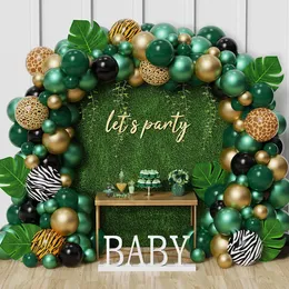 Inne imprezy imprezowe Balon Garland Arch Zestaw dżungli Safari Dekoracja urodzin dla dzieci chłopców Baby Shower Płeć Odsłanianie wystroju chrztu 230608