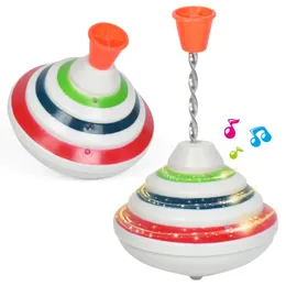 Spinning Top Classic Spinning Tops Toy Funny Music Light Gyro Toy Hand Push Down Spinner Top LED Flash Gyro Kids Boy Birthday Present Children 230608