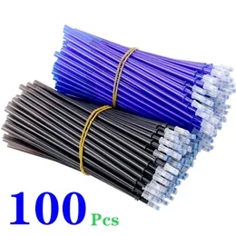 Canetas esferográficas 100 Pcslot 05 mm Recargas de caneta de gel apagável Azul Gelink Haste Lavável Alça Suprimentos de escrita Papelaria Escola para 230608