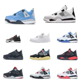 Jumpman 4S Kids Military Black Sports Basket Shoes Baby Red Thunder Union 4 Black Cat Helvit Rosa Pure Money Trainers Girl Retros What The Infrared Sneakers S88