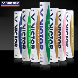 Badminton Shuttlecocks 60pcs5tubes Victor Victory Victor Eğitim Yarışması No 1 3 Dayanıklı Toplar 12 Paket 5 Altın 230608