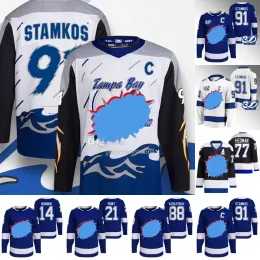 TampabayLightning#91 Steven Stamkos Jersey Tanner Jeannot Brayden Point Nikita Kucherov Victor Hedman Vasilevskiy Vladislav Namestnikov