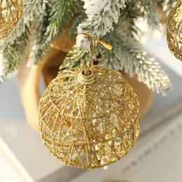 Enfeites de natal pendurados para decoração de festa árvore de natal 6 peças bola de ouro marca alta qualidade