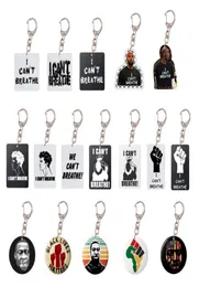 I Can039t Breathe Keychain Fashion Key Ring Black Lives Matter Letter Printed Acrylic Pendant Key Ring Metal Key Chain Party Fa8894569