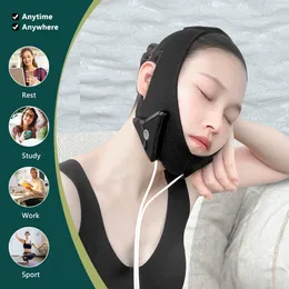 Ansiktsvårdsenheter USB Electric V Slimming Vibration Massager dubbel hak Reducer Cheek Lift Up Belt Forming Mask 230608
