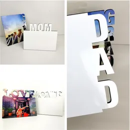 Sublimation Blank Photo Frame DIY Wooden Lettering Photo Board Sublimating White Family Home Album Frame Heat Transfer Items