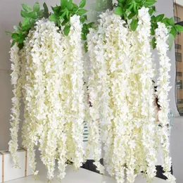 Decorative Flowers Wreaths 36 Packs Wisteria Artificial Wholesale For Home Wedding Decoration Hanging Garland Ivy Vine 230608