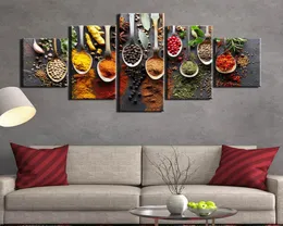 5 piece kitchen canvas painting Picture wall picture 5 panels spices living room wall art pictures3628995