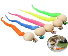 Cat Toys 5pcs Toy Interactive Worm Ball With Bell Funny Wobbly Balls Colourful Kitty Playing Pet Accessories3800403