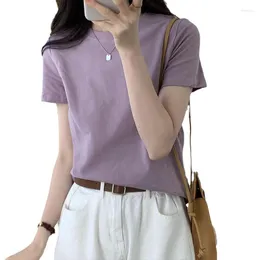 女性用Tシャツ2023春/夏のための丸いネックシャツコットン半袖緩んだ小さなスウェットシャツマットY2Kトップウェア