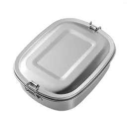 Dinnerware Sets 650 ML Lunch Box Outdoor Bento Rectangle Boxes Leakproof Picnic Stainless Steel Container Travel Fruit Containers