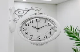 Wall Clocks Modern Clock Wooden Double Face Living Room Decorative Watches Home Decor Fashion Creative Mute Gift2261635