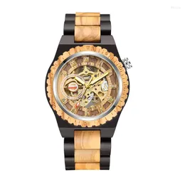 Wristwatches Design Automatic Mechanical Wooden Watches Men Wristwatch Waterproof Male Luxury Timepieces Watch Reloj Hombre WW006